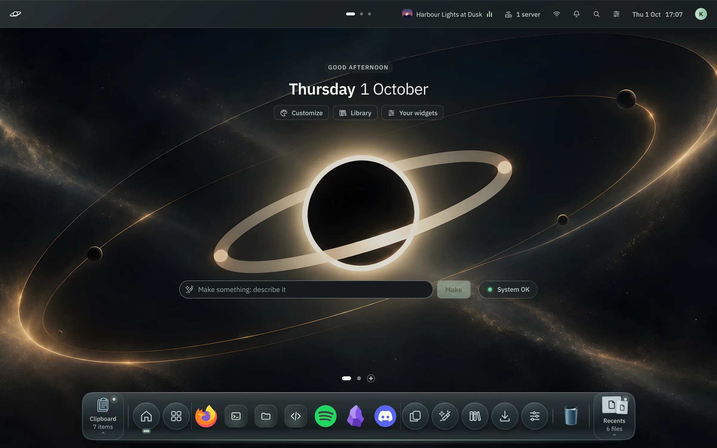 Home over Orbit, the warm wallpaper