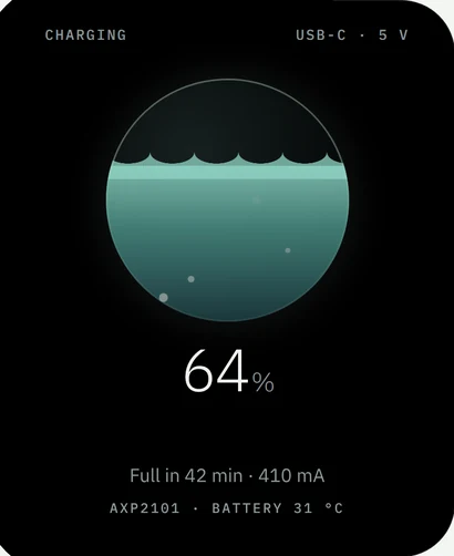 Charging: The orb fills with gas to the charge level.